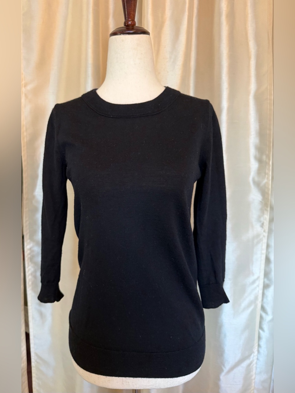 J. Crew Black Crewneck Sweater - Lightweight Knit